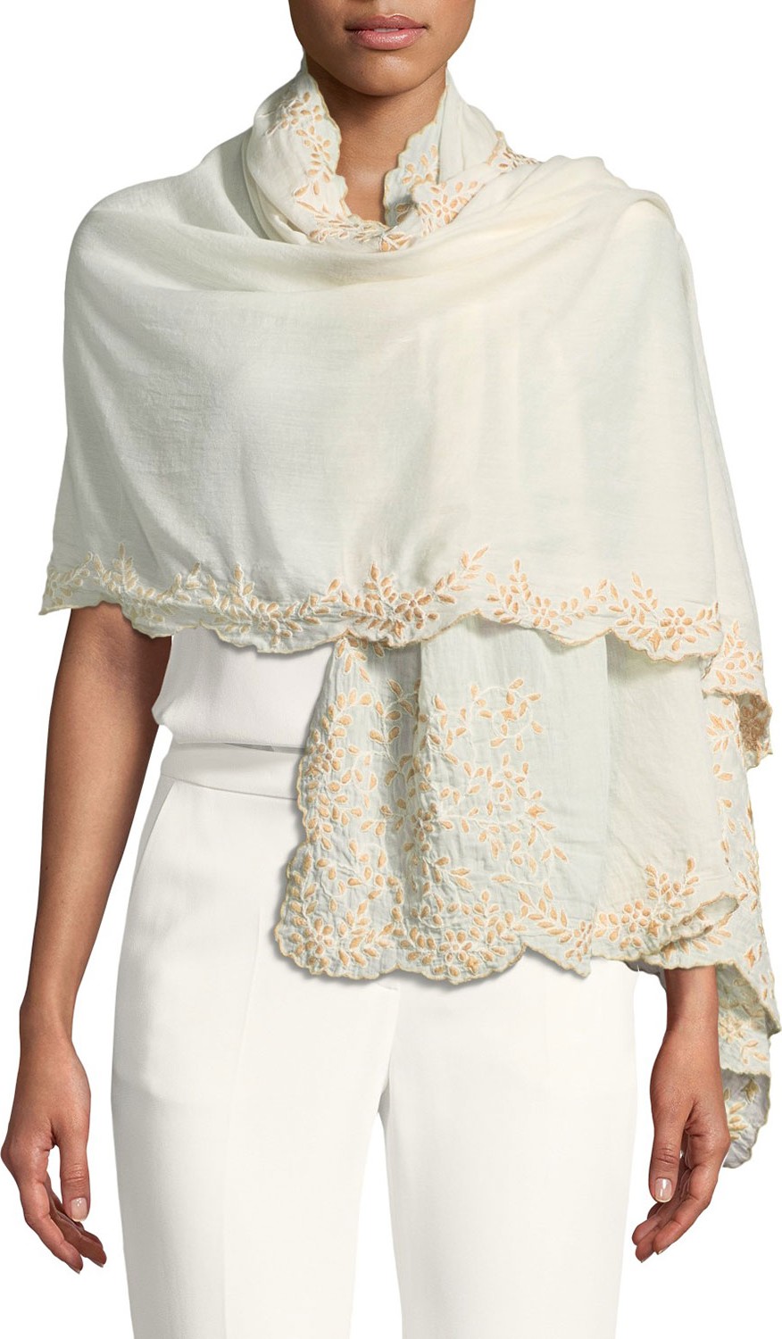 Faliero Sarti New Bouquet Embroidered Shawl