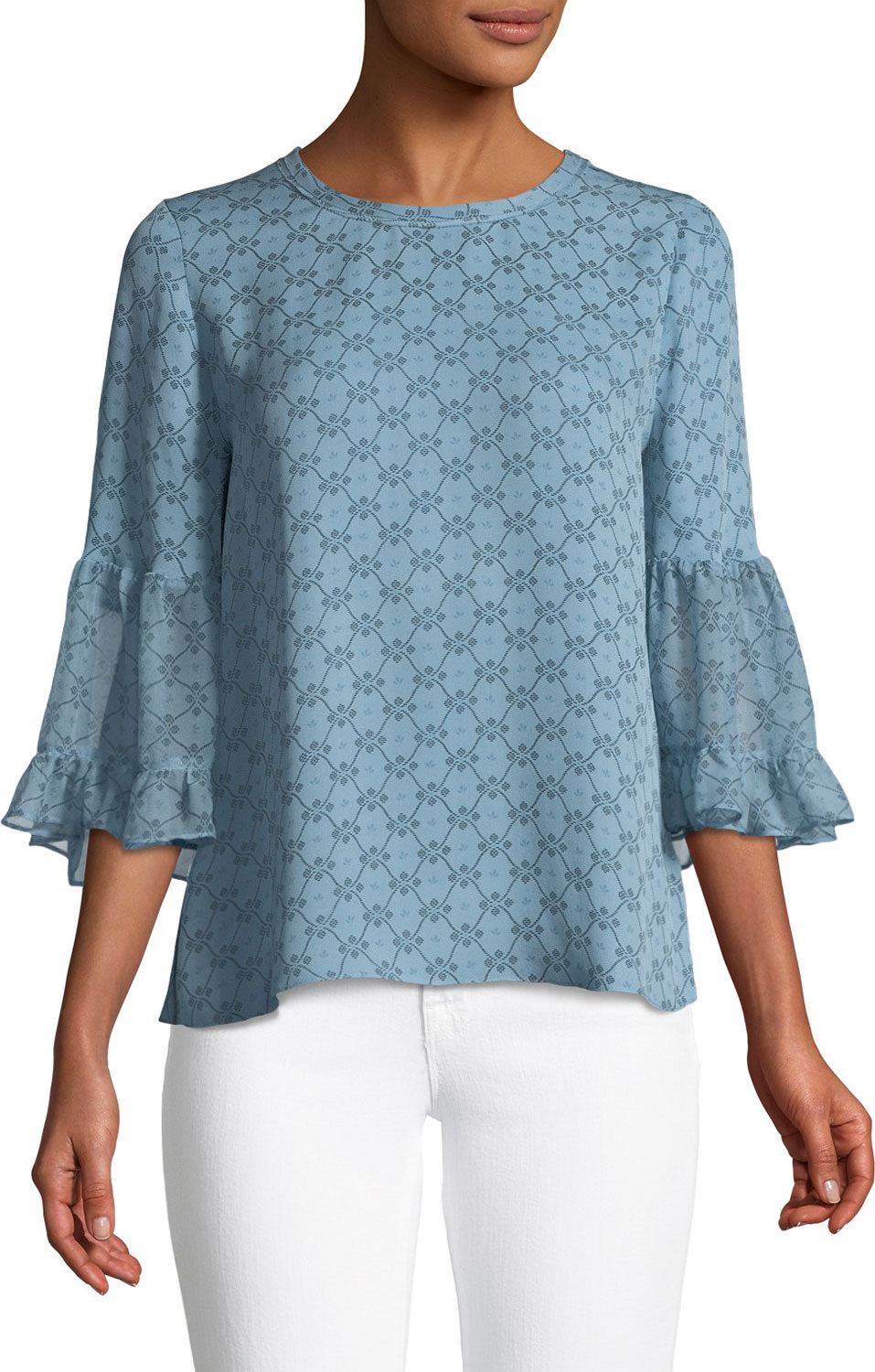 KOBI HALPERIN Nea Floral-Print Silk Blouse