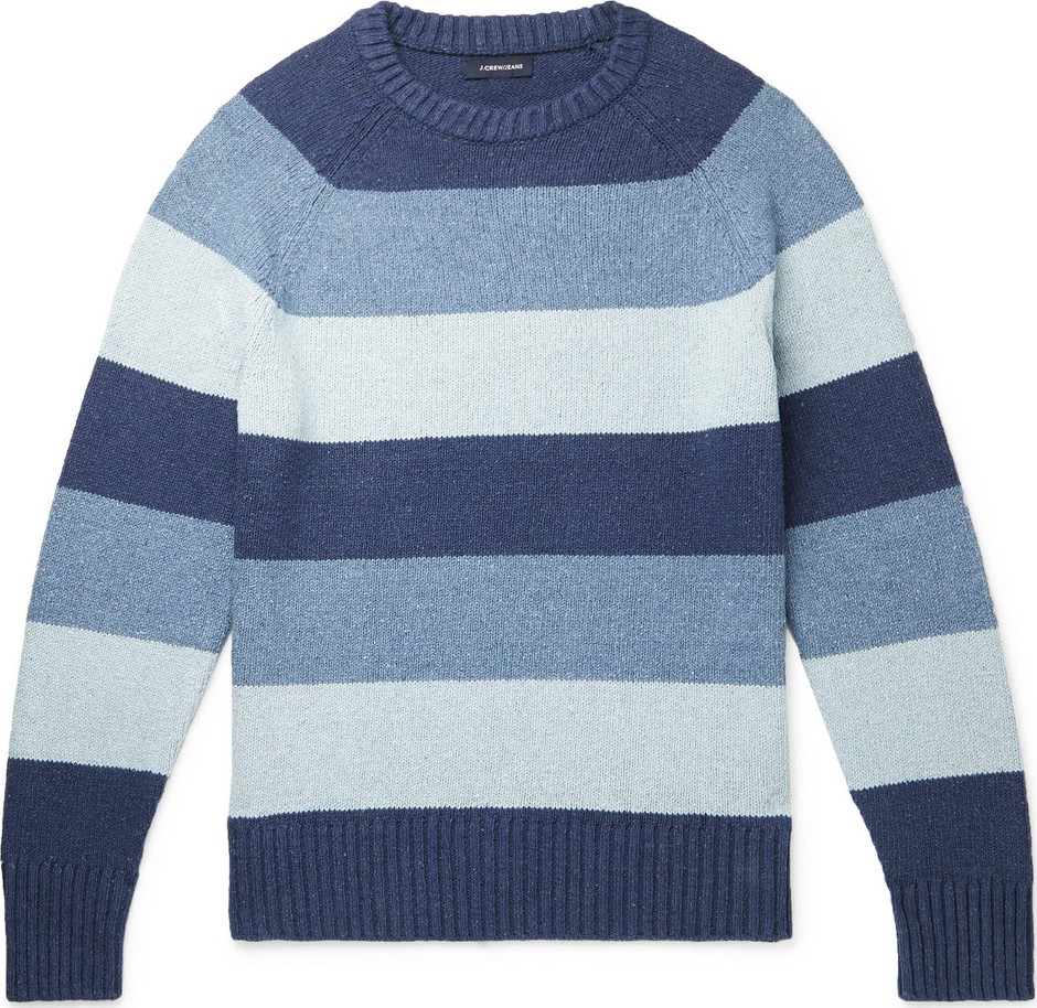 J.Crew Striped Cotton-Blend Sweater