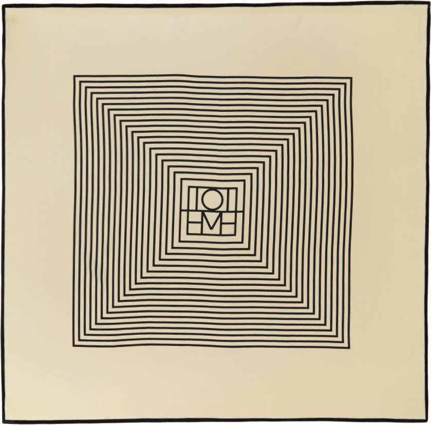 Totême Off-White & Black Silk Venezia Scarf