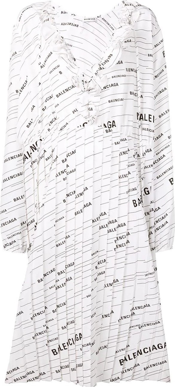 Balenciaga all-over contrasting logo dress