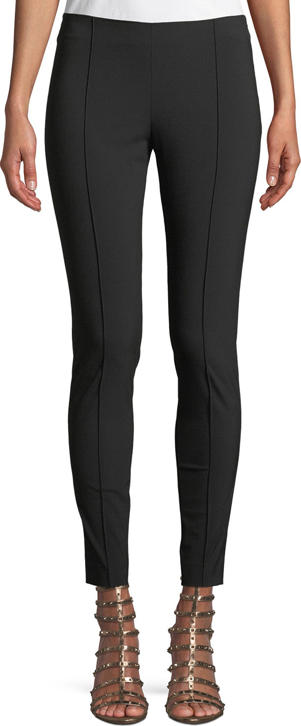 Valentino Wool-Stretch Side-Zip Skinny Pants