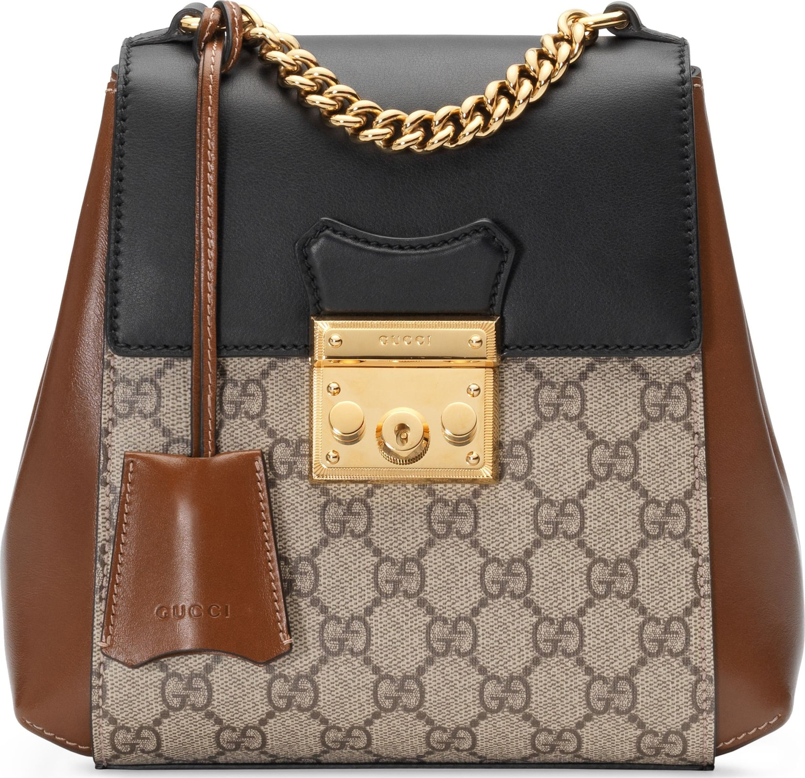 Gucci GG Supreme Canvas & Leather Padlock Backpack