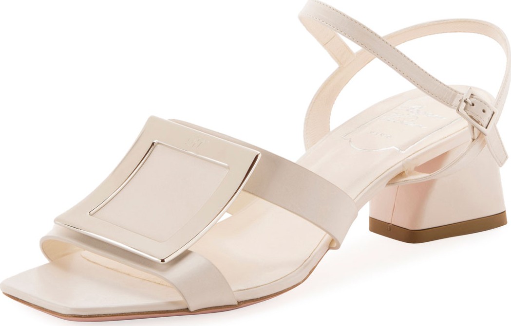 Roger Vivier Metallic Buckle Leather Sandals