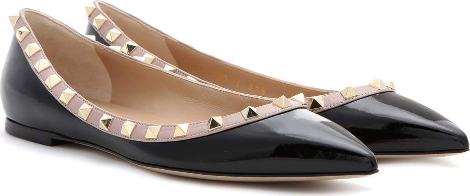 Valentino Valentino Garavani Rockstud patent leather ballerinas