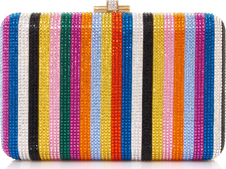 Judith Leiber Candy Stripes Slim Clutch Bag