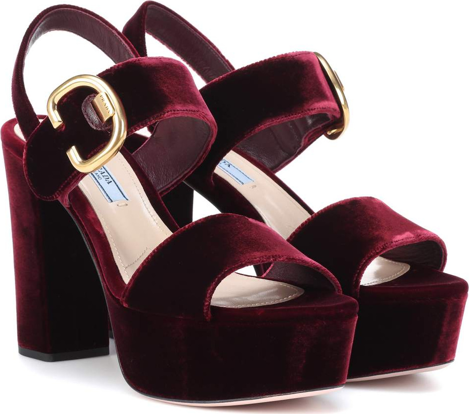 Prada Velvet plateau sandals