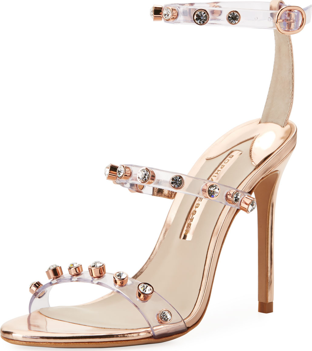 Sophia Webster Rosalind Gem Vinyl Ankle-Wrap Sandals