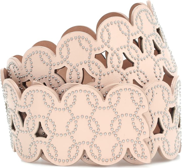 Alaïa Embellished laser-cut leather belt