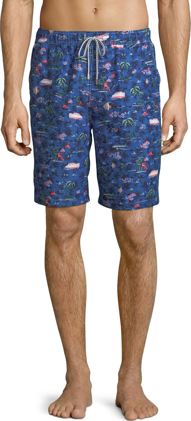 Peter Millar Men's Hawaiian Express Swim Trunks