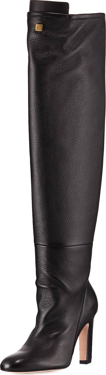 Stuart Weitzman Edie Slouchy Leather Knee Boots