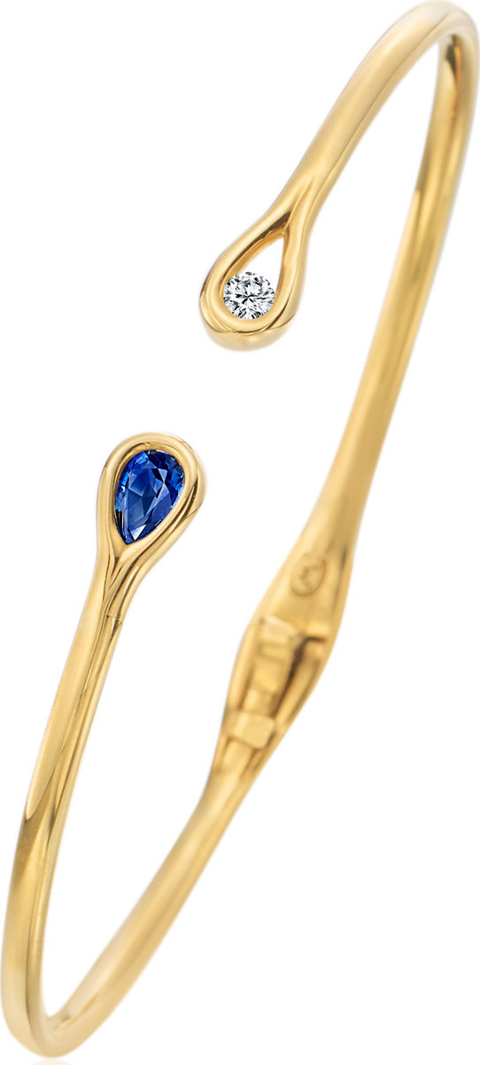 Maria Canale Hinged Diamond & Blue Sapphire Cuff Bracelet