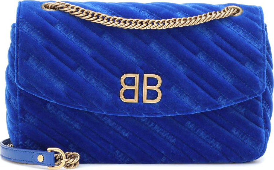 Balenciaga BB Round velvet shoulder bag