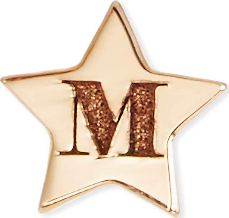 Zoe Chicco 14K Initial Tiny Star Stud Earring