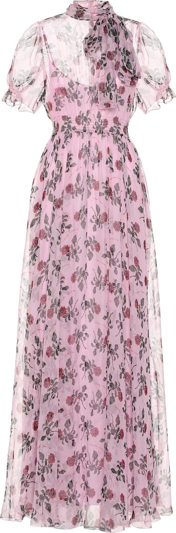 Valentino Floral silk-chiffon dress