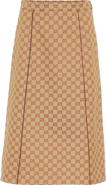 Gucci GG cotton-blend canvas skirt