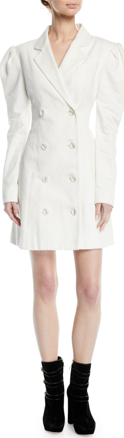 Maggie Marilyn Leap Of Faith Puff-Sleeve Cotton Blazer Dress