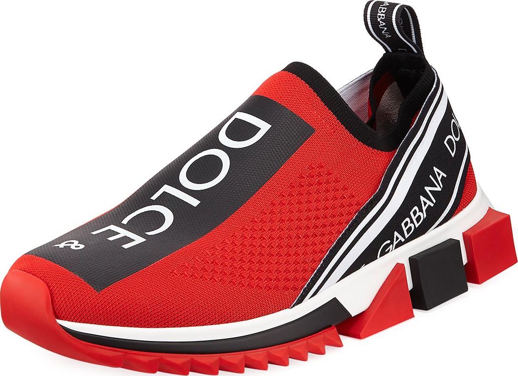 Dolce & Gabbana Men's Sorrento Logo-Stripe Sock Sneakers