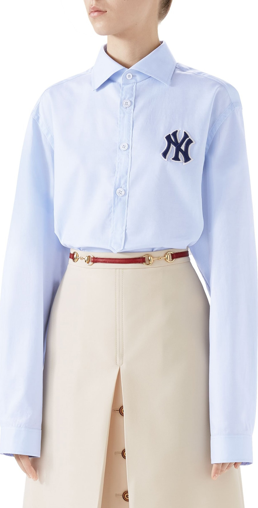 Gucci NY Patch Cotton Poplin Shirt