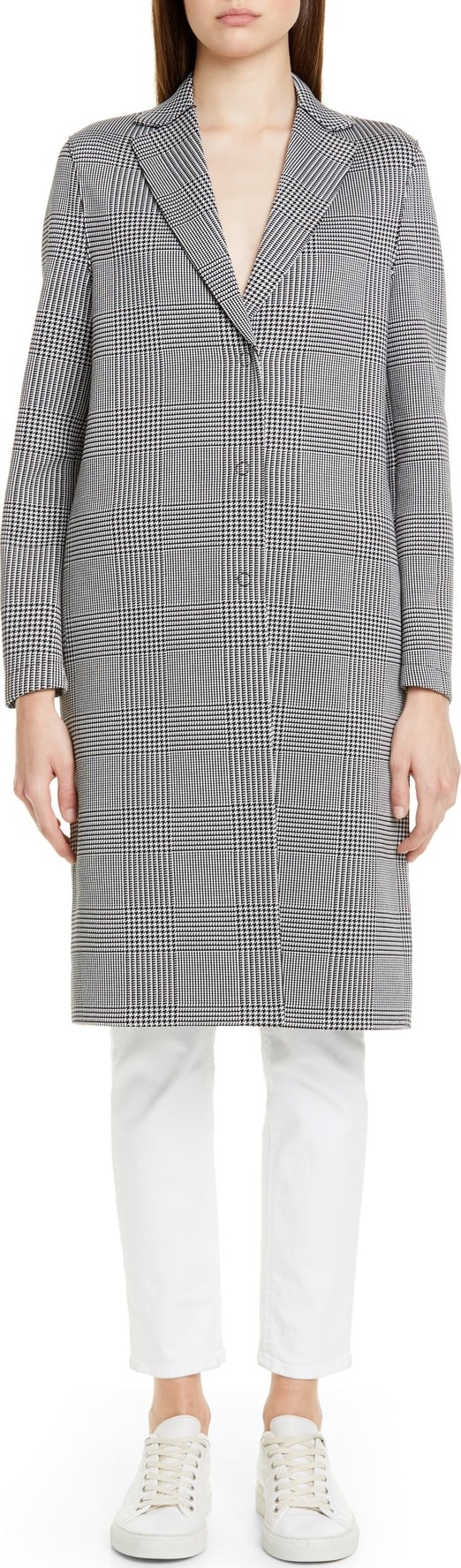 Harris Wharf London Prince of Wales Cotton Blend Coat