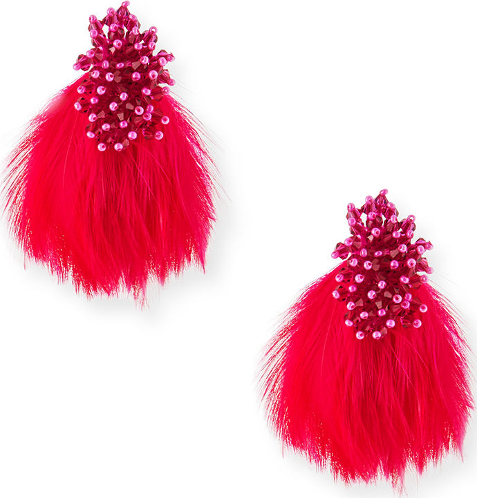 Mignonne Gavigan New York Mini Delaney Bead & Feather Drop Earrings