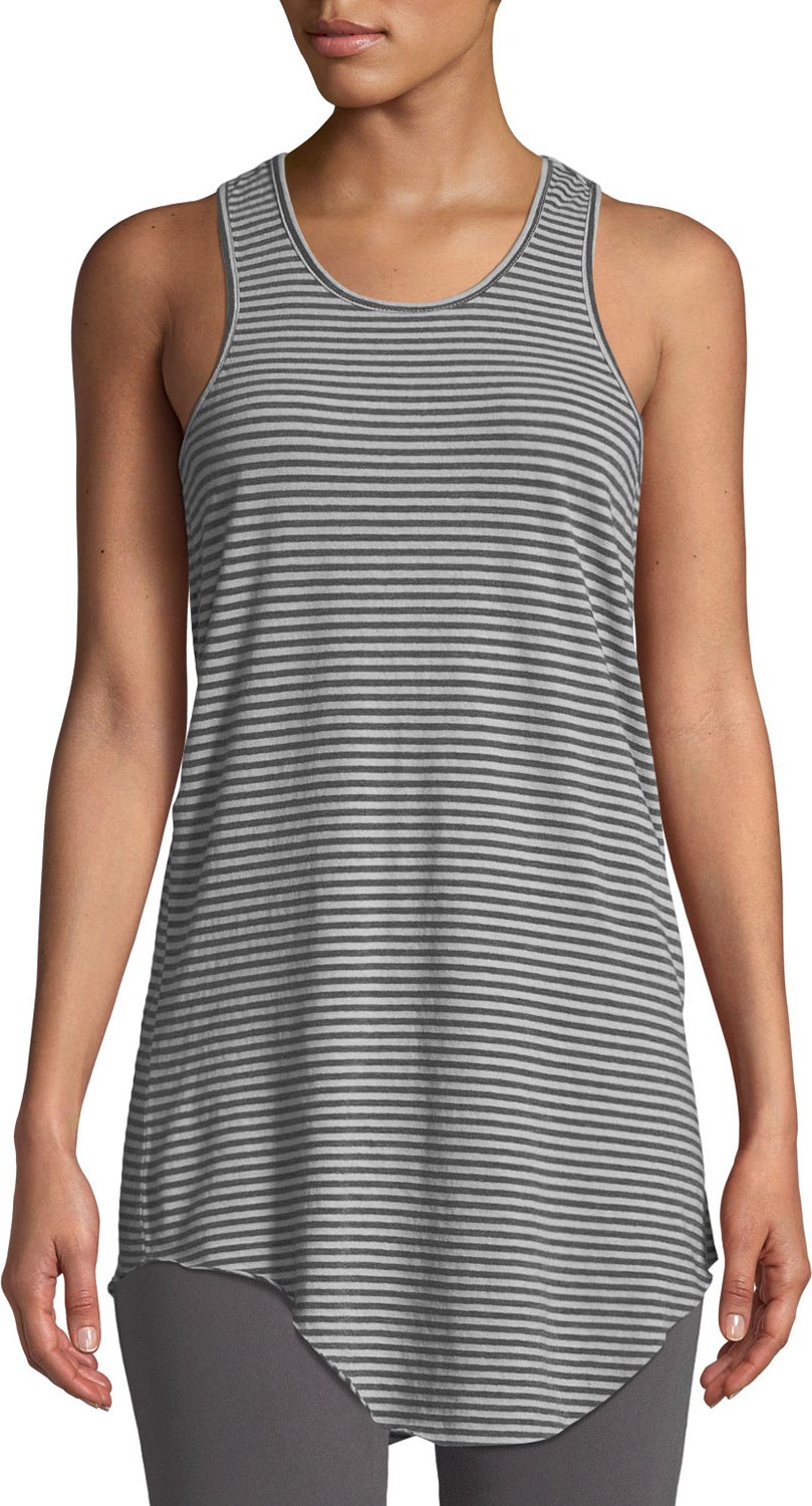 FOREO Long Layer Striped Scoop-Neck Tank
