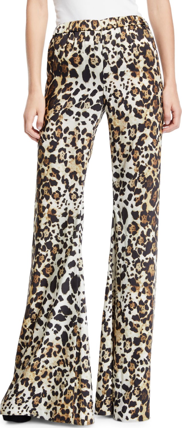 Alexis Ordell Leopard-Print Flare-Leg Pants