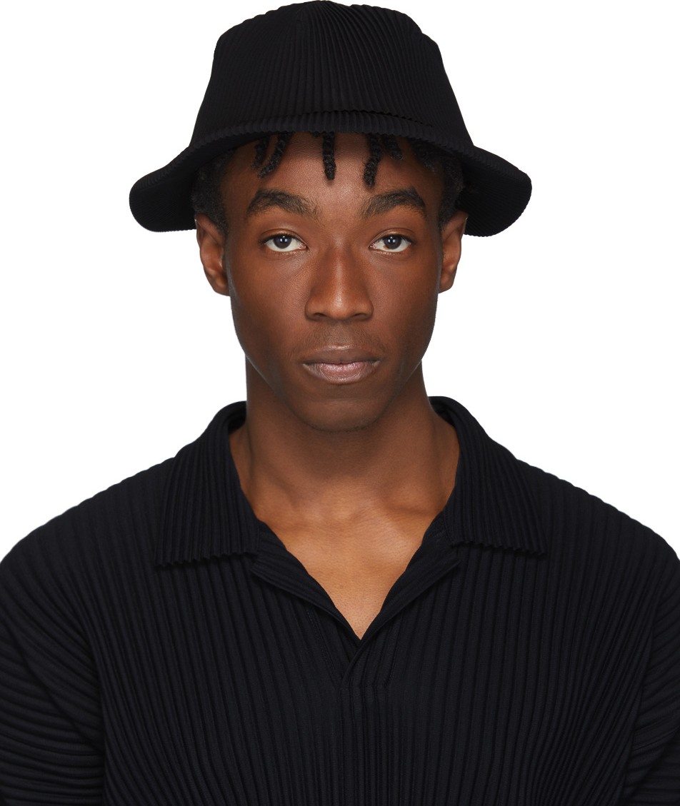 Homme Plissé Issey Miyake Black Pleats Bucket Hat