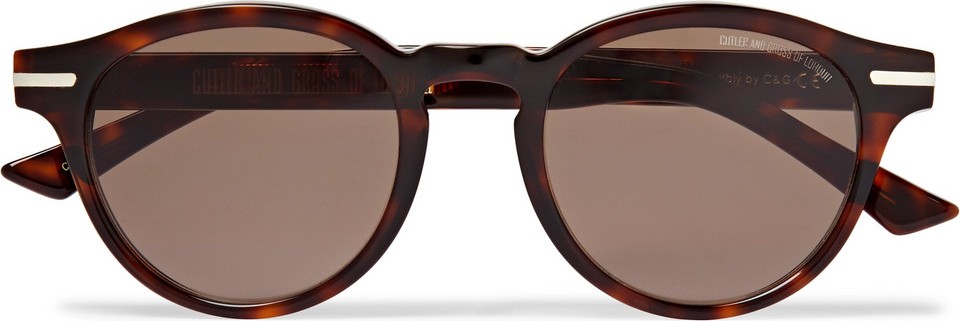 CUTLER AND GROSS Round-Frame Tortoiseshell Acetate Sunglasses