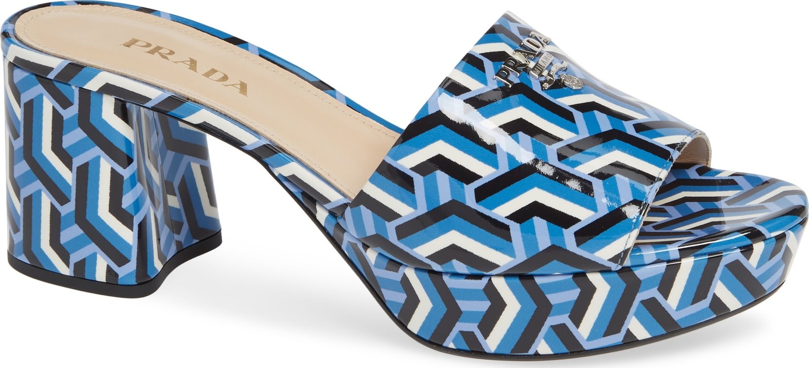 Prada Geo Print Platform Slide