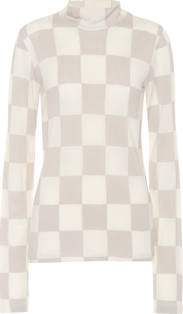 Jil Sander Checked wool-blend top