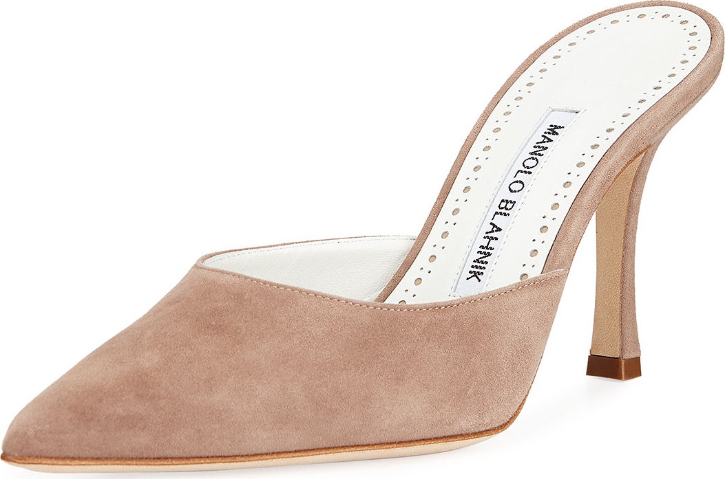 Manolo Blahnik Arriga Suede Mule Pump