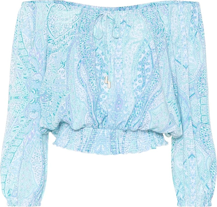 Melissa Odabash Anne off-the-shoulder printed top