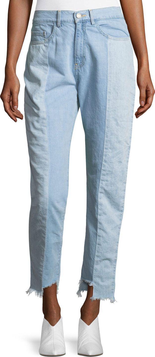 Etienne Marcel Reily Two-Tone Light-Wash Straight-Leg Jeans