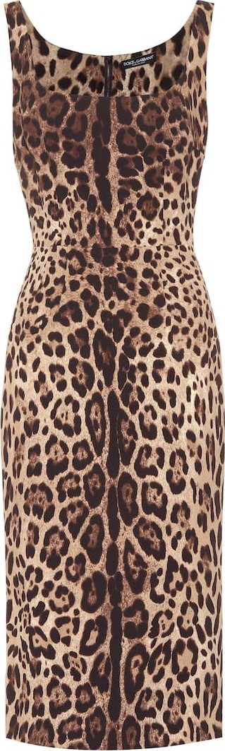 Dolce & Gabbana Leopard-print stretch-silk dress