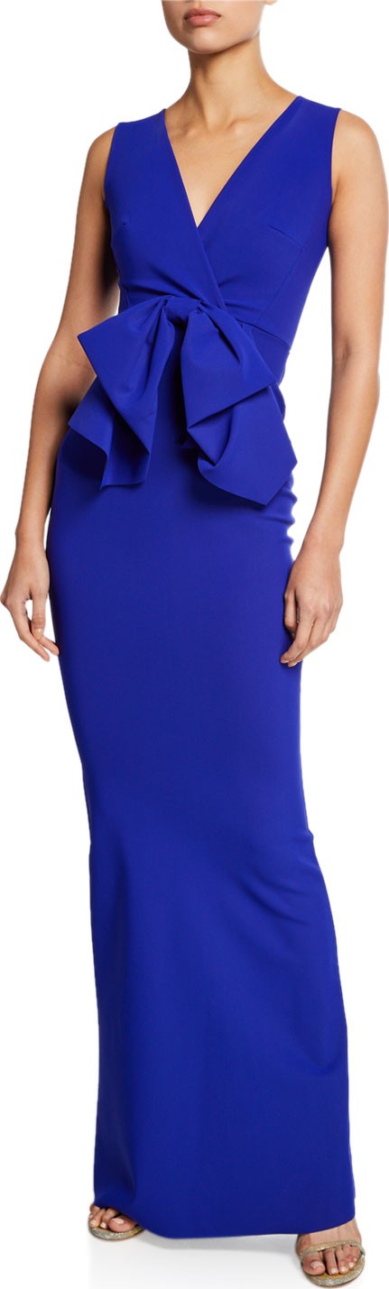 La Petite Robe di Chiara Boni Oshun Sleeveless Column Dress with Big Bow