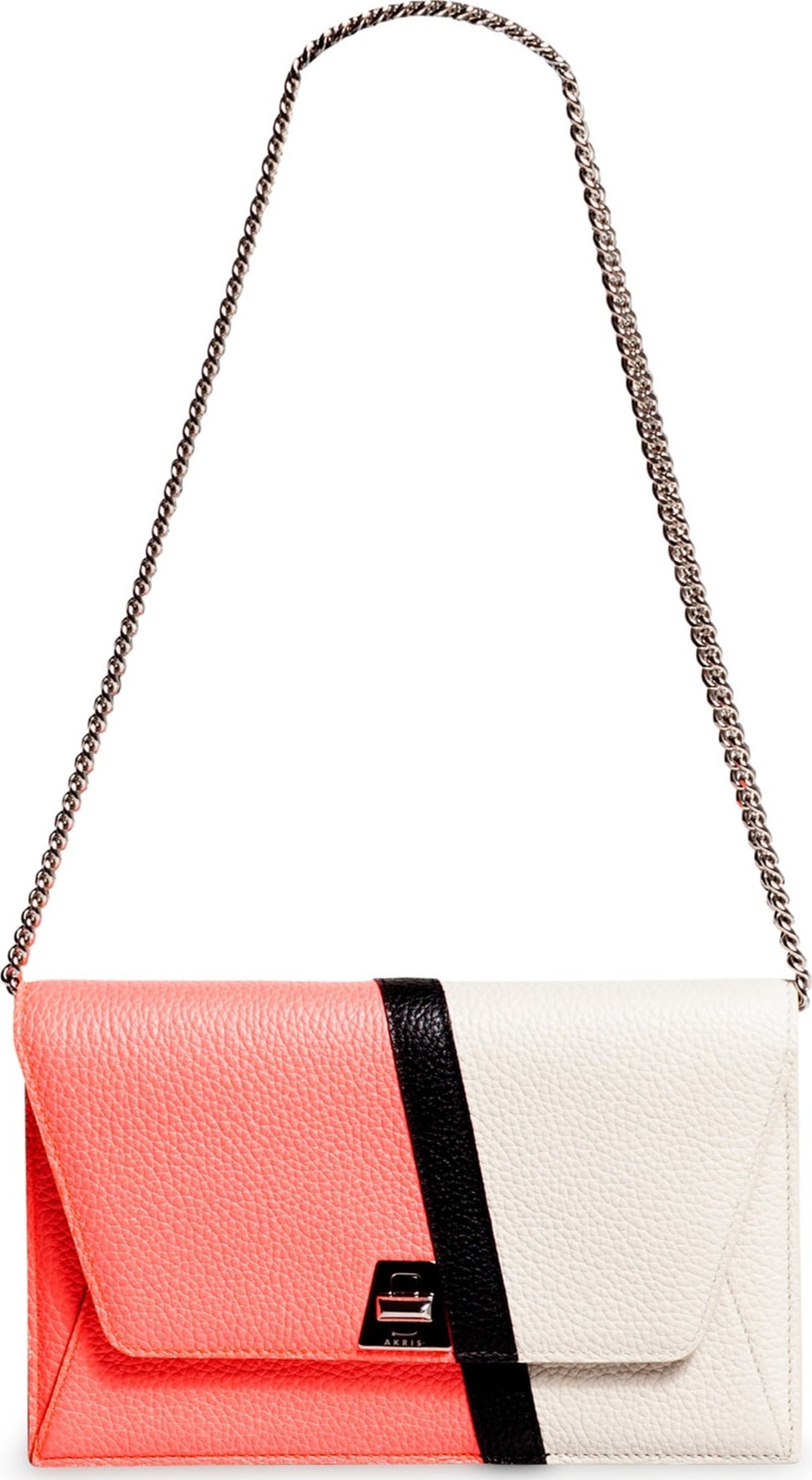 Akris Anouk Colorblock Leather Wallet on a Chain
