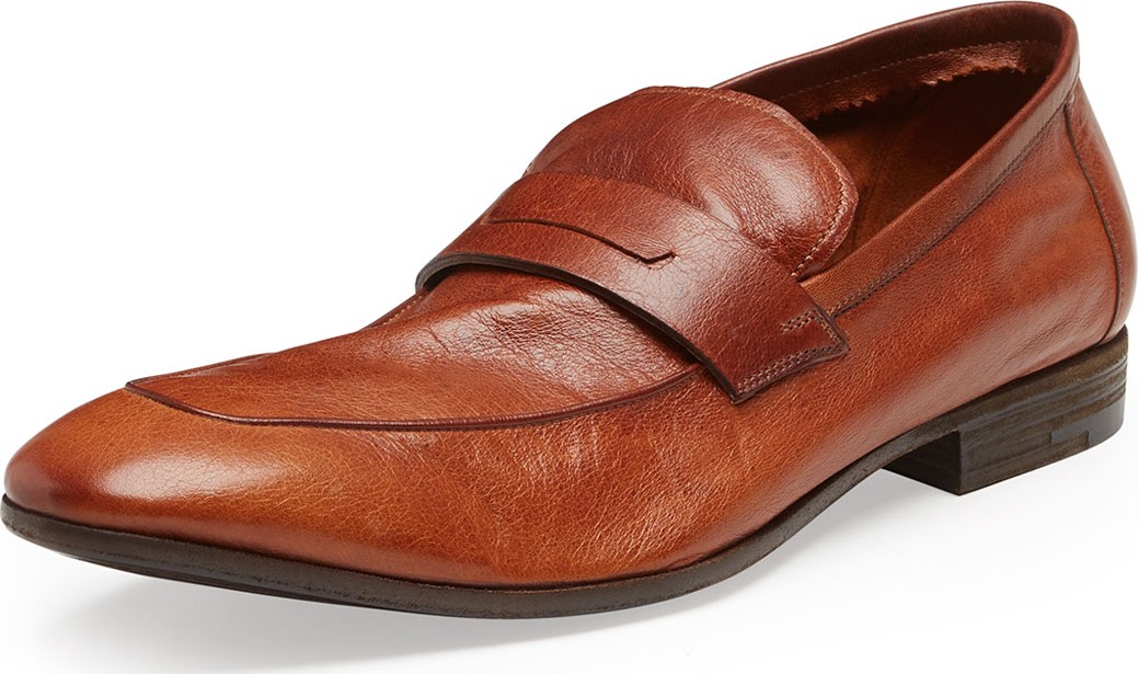 Berluti Lorenzo Unlined Leather Loafer, Brown