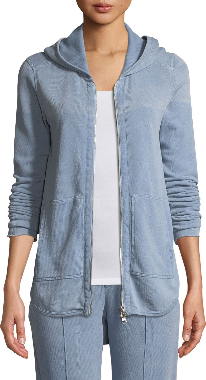 ATM Anthony Thomas Melillo Croma Wash Zip-Front French Terry Hoodie Sweatshirt