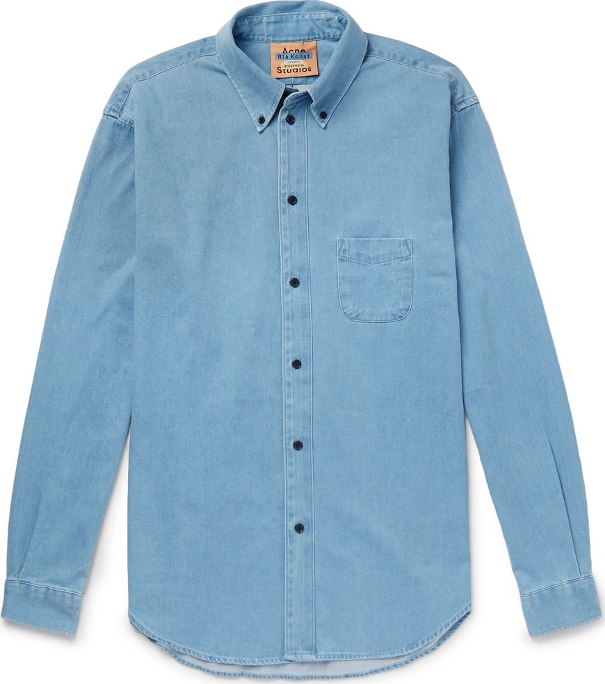 Acne Studios Seiji Oversized Button-Down Collar Denim Shirt