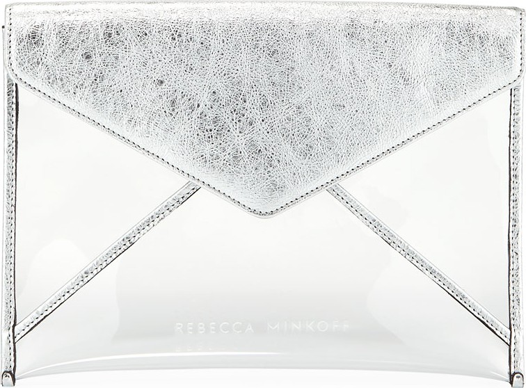 Rebecca Minkoff Leo Transparent See-Through Envelope Clutch Bag Rebecca Minkoff Leo Transparent See-Through Envelope Clutch Bag