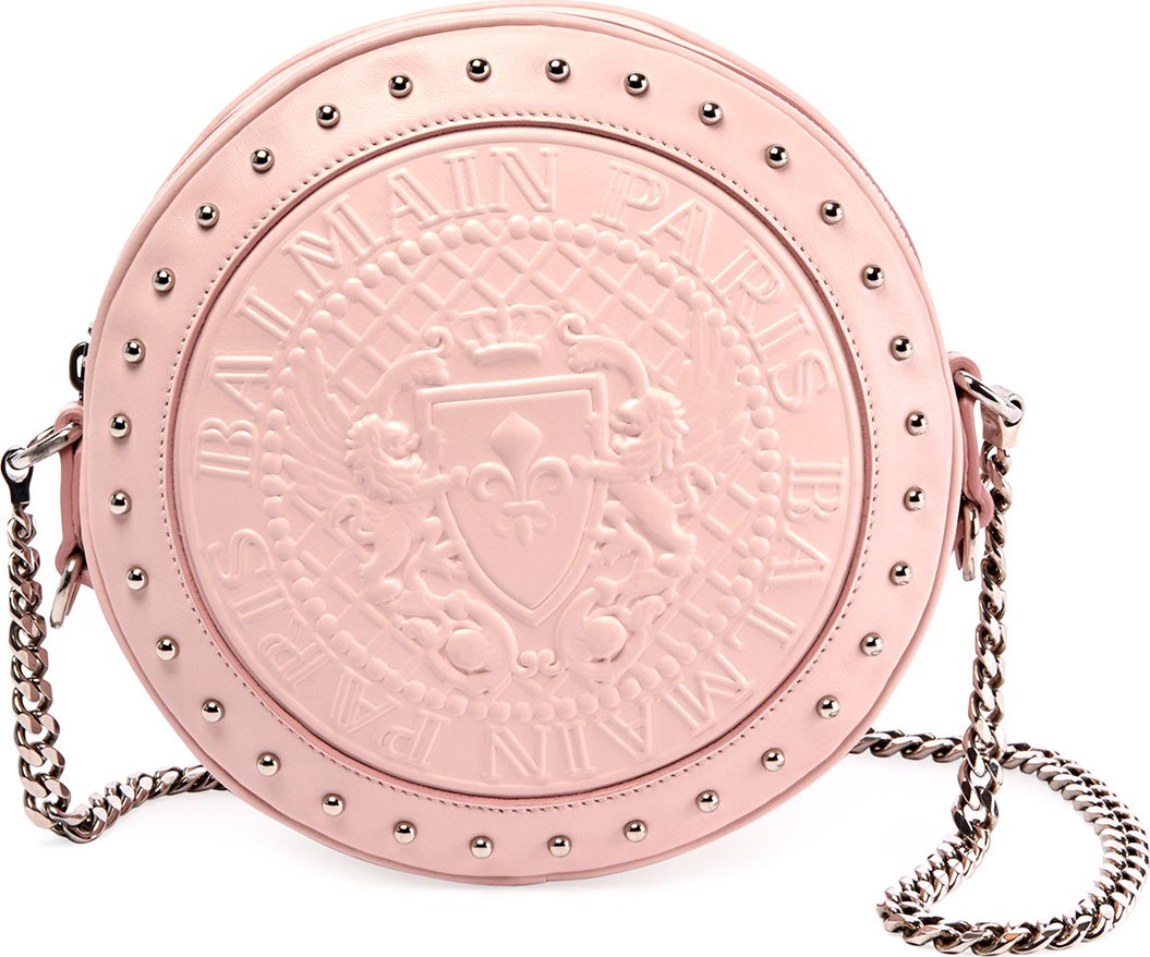 Balmain Disco Calfskin Crossbody Bag