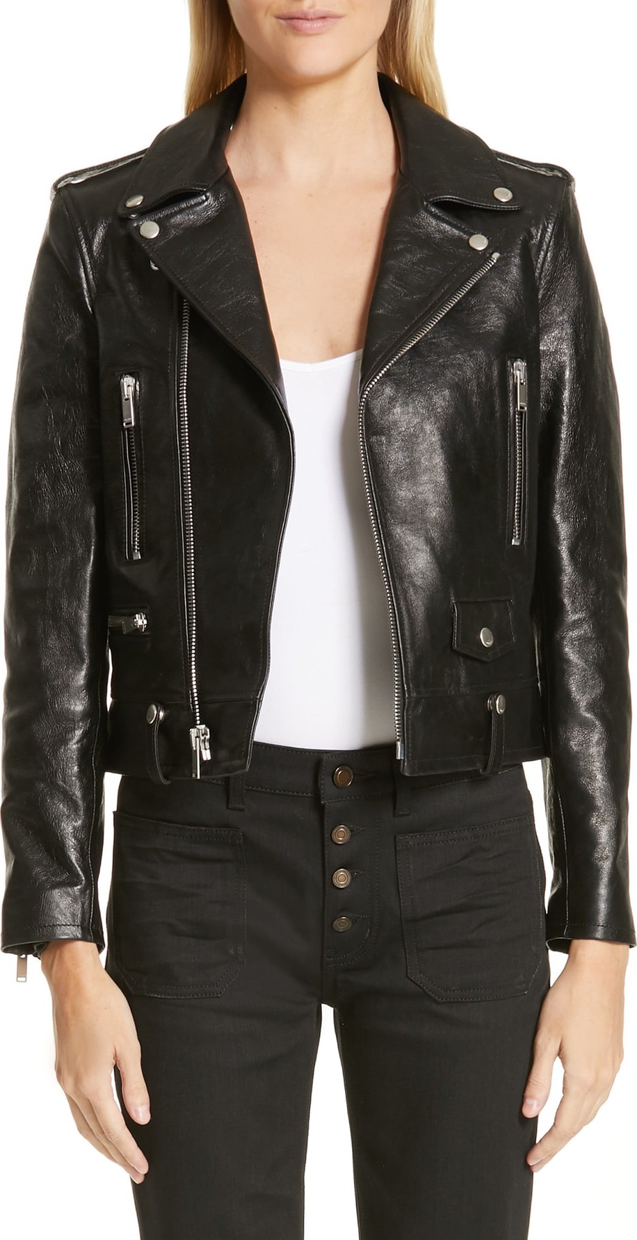 Saint Laurent Classic Leather Moto Jacket