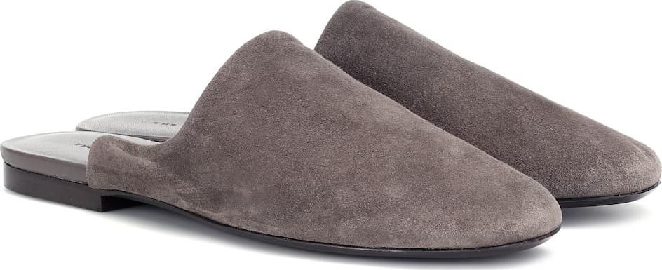 THE ROW Granpa suede slippers