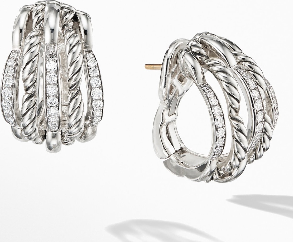 David Yurman Tides Shrimp Earrings with Diamonds
