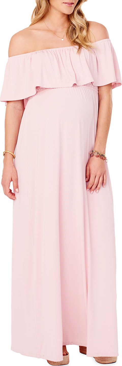 Ingrid & Isabel Maternity Off-The-Shoulder Maxi Dress