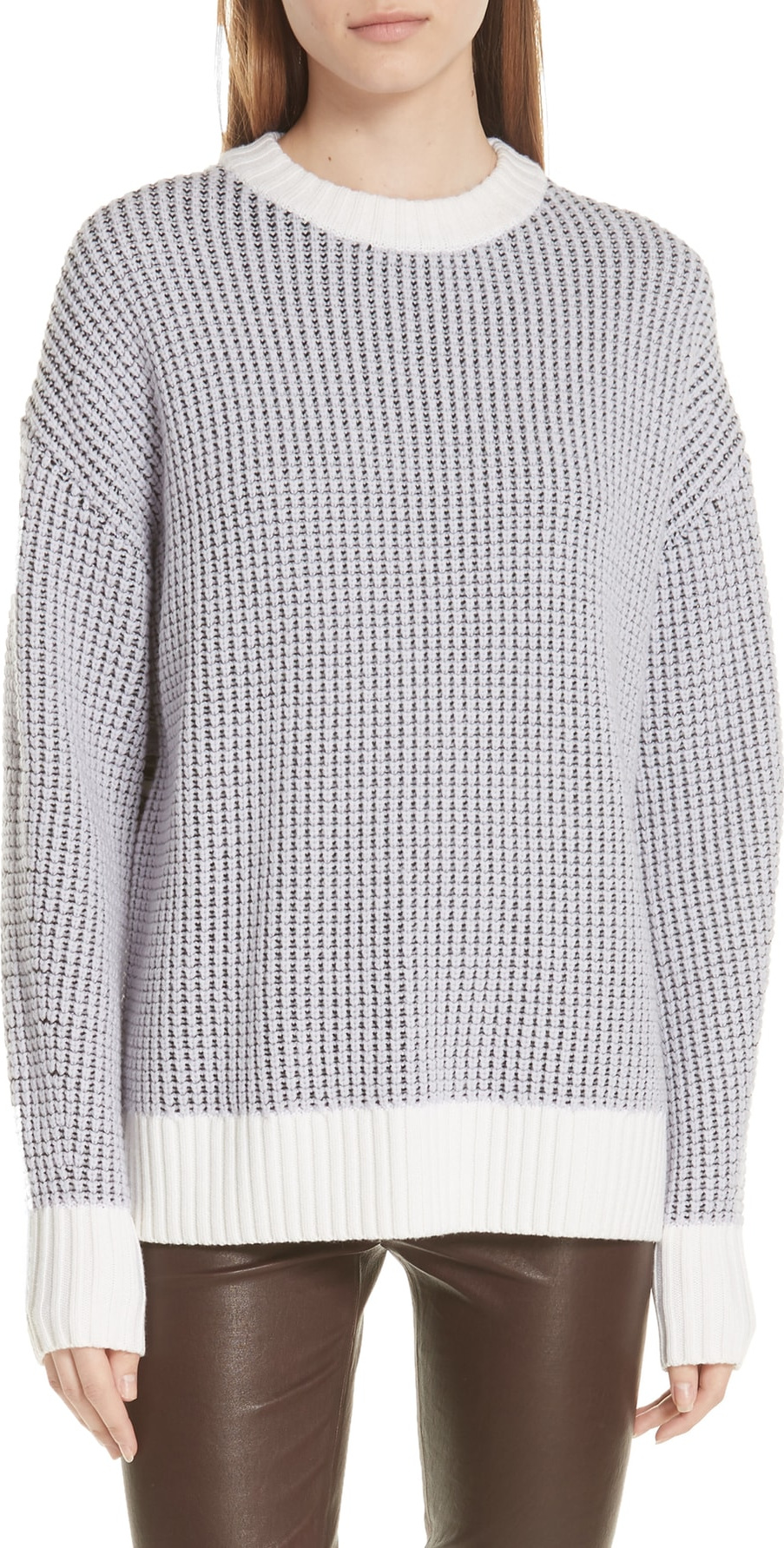 GREY Jason Wu Fair Isle Back Merino Wool Sweater