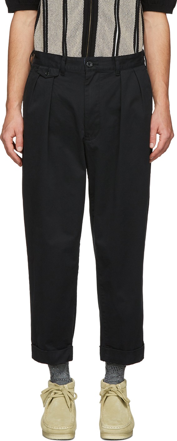 Beams Plus Black Pleated Trousers