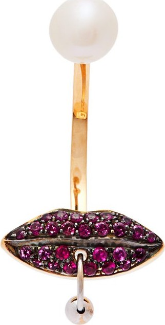 Delfina Delettrez Lips 18kt gold & ruby earring