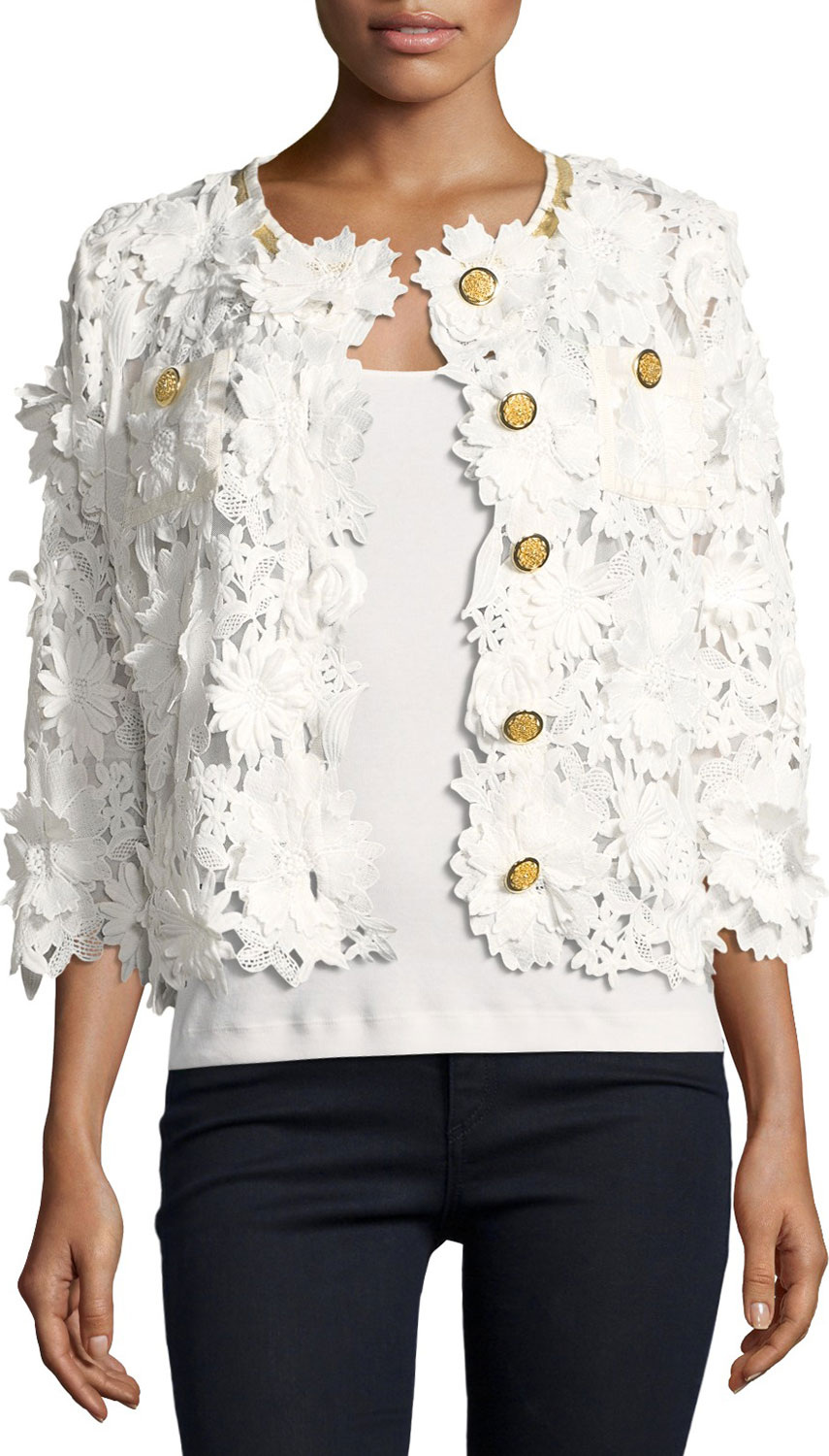 Michael Simon Floral Crochet Jacket